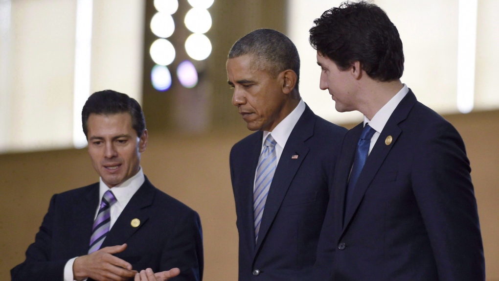 Obama, Nieto and Trudeau, the 'three amigos'