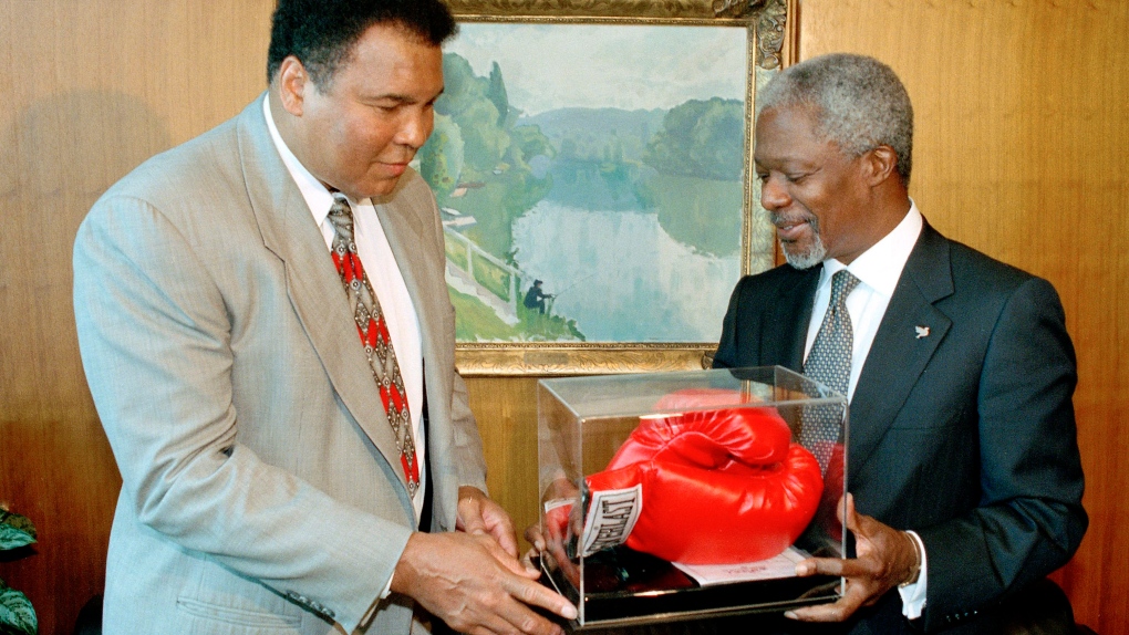 Muhammad Ali and Kofi Annan at UN