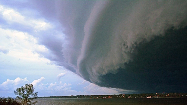 Tom Fulcher captured this shot of the storm over Regina beach.