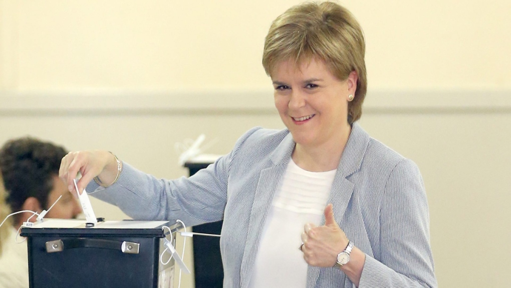 Nicola Sturgeon votes in Glasgow, Scotland