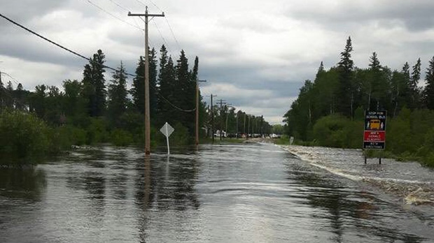 Washed out road in the Whiteshell