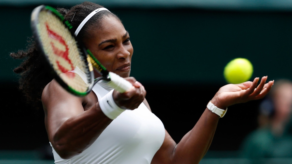 Serena Williams plays at Wimbledon
