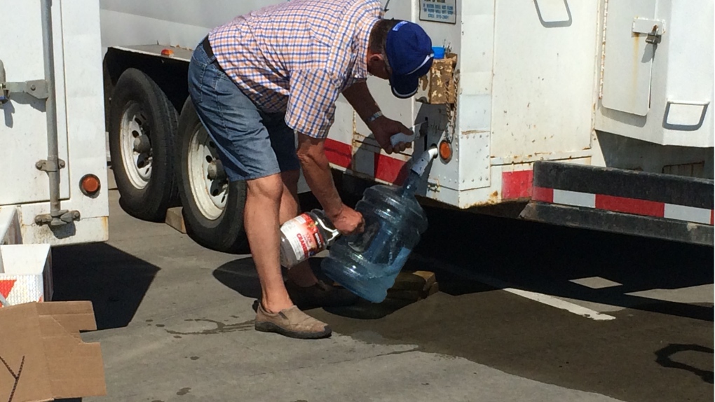 Residents using water fill stations at Fire Hall 9
