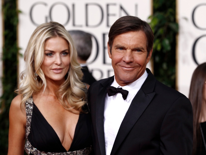 In this Jan. 16, 2011 file photo, actor Dennis Quaid and his wife Kimberly Buffington Quaid arrive for the Golden Globe Awards in Beverly Hills, Calif. (AP / Matt Sayles)
