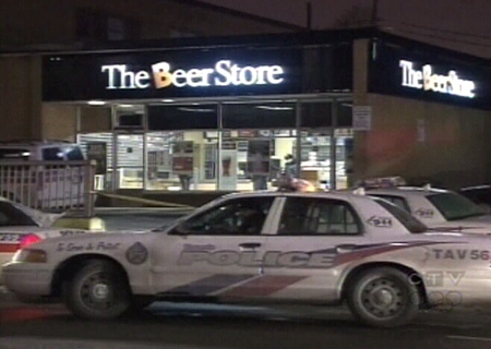 Police were called to a Beer Store at 323 Symington Ave. around 7:30 p.m. Saturday, Jan. 24, 2009 and saw the two alleged robbers flee the scene.