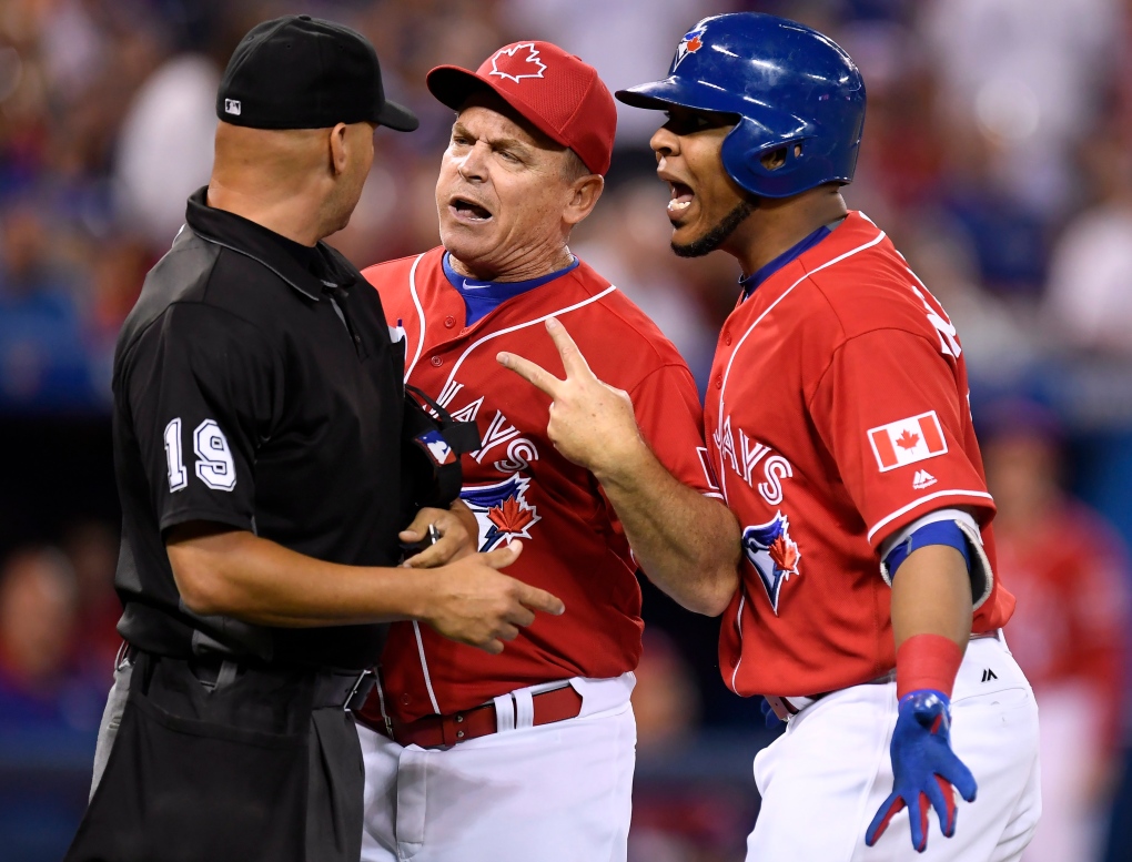 Blue Jays' Edwin Encarnacion suspended one game for making contact with ump