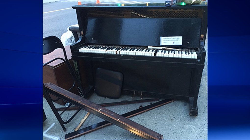 Vandals destroyed a piano in Ahuntsic-Cartier