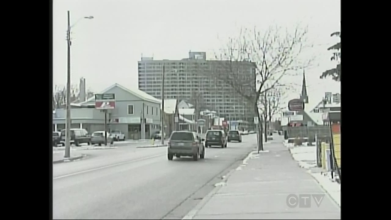 Kenwick Place on George Street in Sarnia, Ont. is seen in the background.