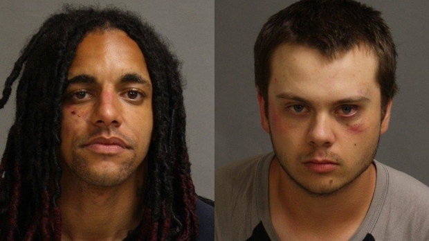 Jordan Innis (left) and Daniel Schuelter (right) are facing charges in connection with the alleged human trafficking of a 14-year-old Kitchener girl. (Toronto Police Service)
