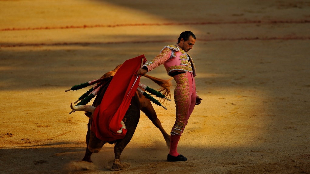 Bullfighter Ivan Fandino at Running of the Bulls