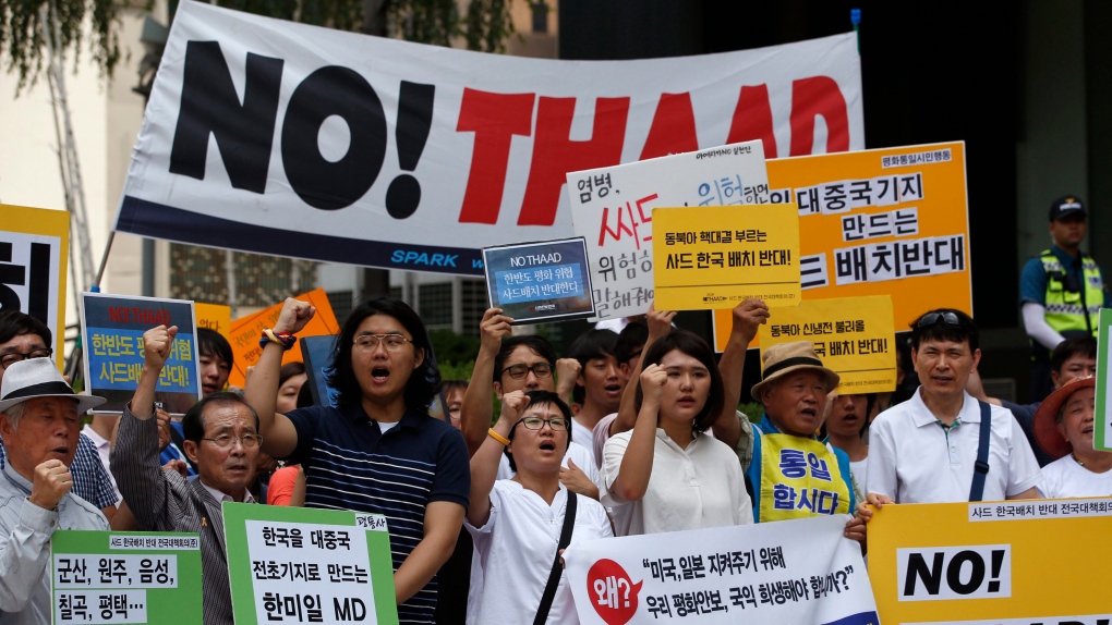 South Koreans protest THAAD
