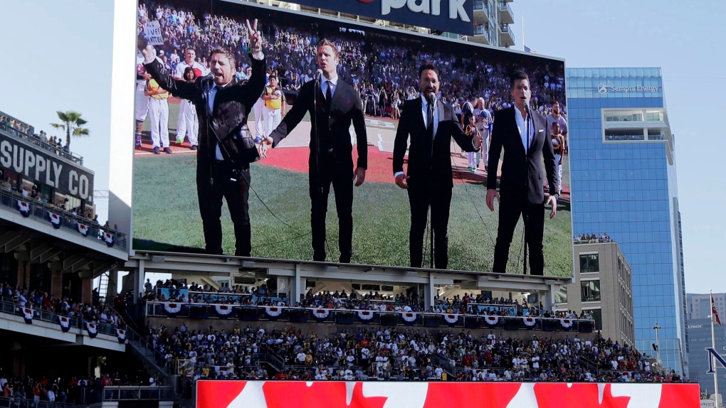 The Tenors sings O Canada suring MLB all-star game