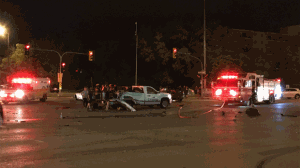Four cars were involved in a collision Wednesday night on Henderson Highway at Chief Peguis Trail. (Source: Curtis Bergunder)