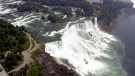 The United States side, foreground, of Niagara Falls is viewed in Niagara Falls, N.Y. on June 14, 2001. (AP / David Duprey)
