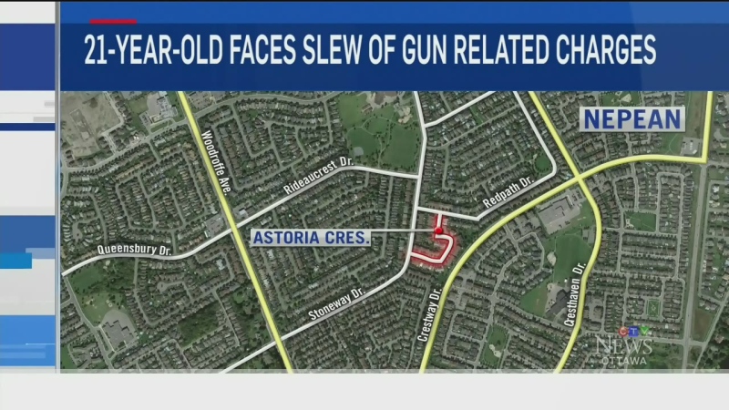 Ottawa Police have laid multiple gun related charges against a 21-year-old Ottawa man after a west-end shooting on Sunday.