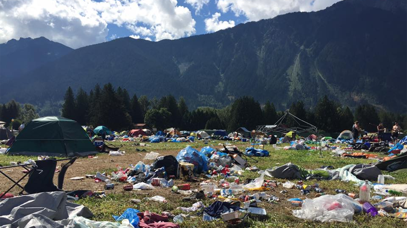 Many campers simply abandoned their garbage, and even their camping equipment, after this year's Pemberton Music Festival. July 18, 2016. (Brandon Cruz Bebe) 