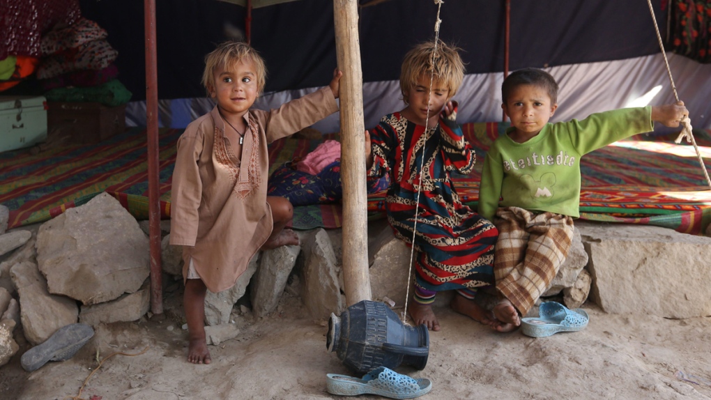 Internally displaced Afghan children in Kabul