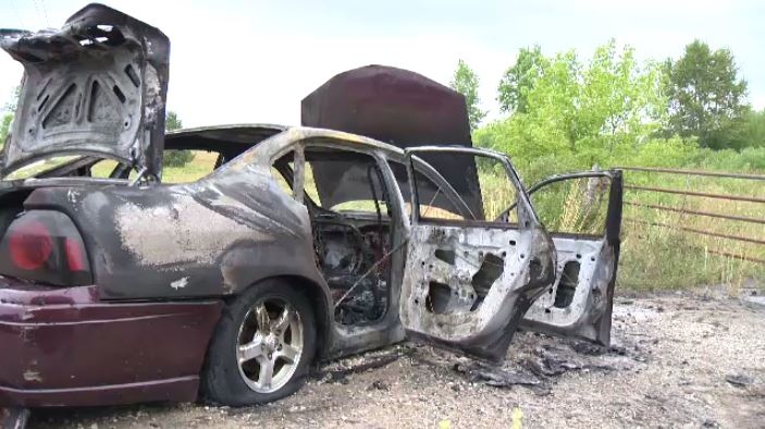 Car destroyed in a fire near Bloomingdale