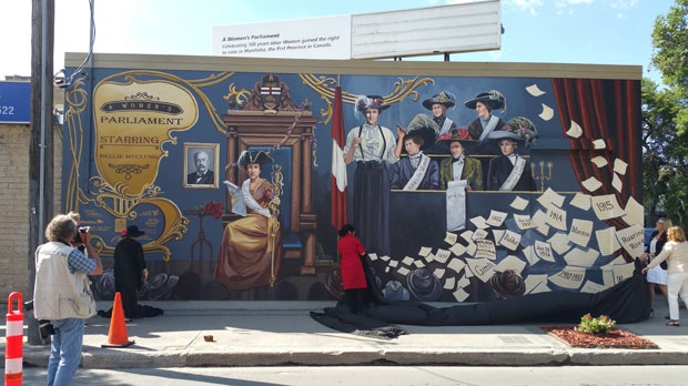 Woman's suffrage mural