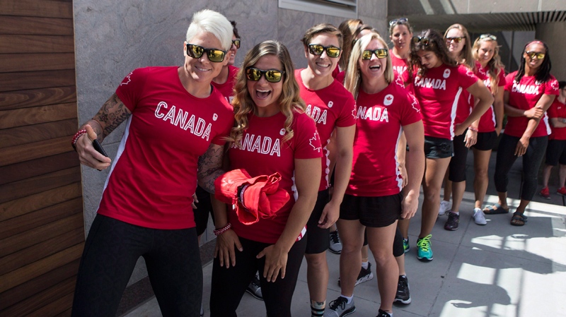 Members of Canada's Women's Rugby Sevens team
