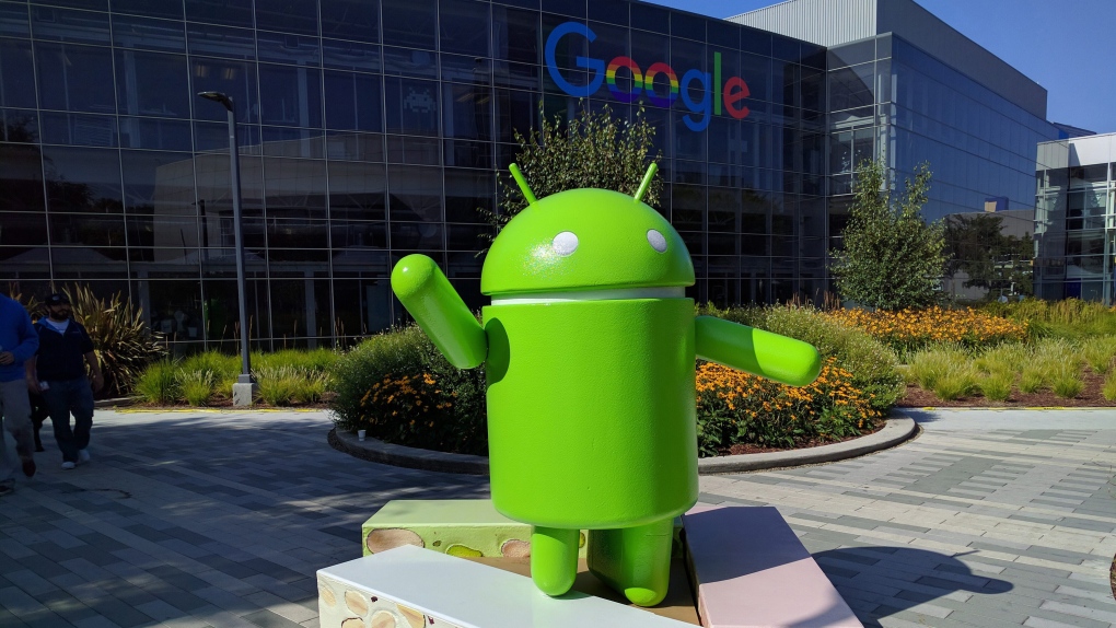 Android Nougat statue at Google