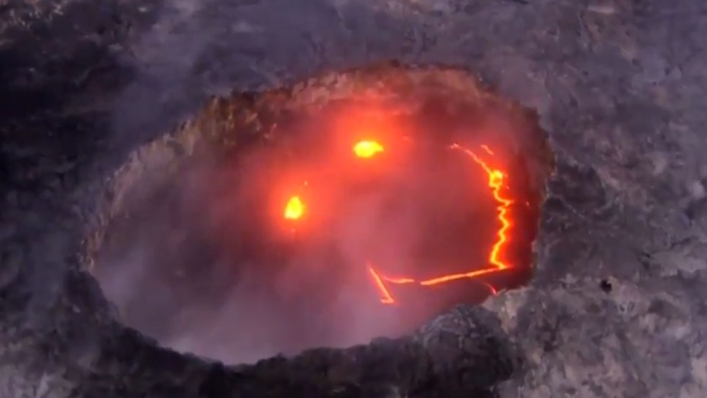 Kilauea volcano smiling