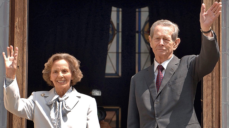 King Michael I, right, and his wife Ana