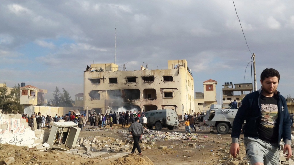 The scene of a bombing in el-Arish in 2015