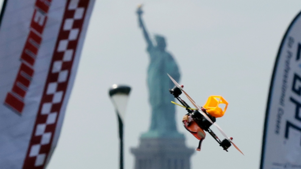 Drone racing in New York City