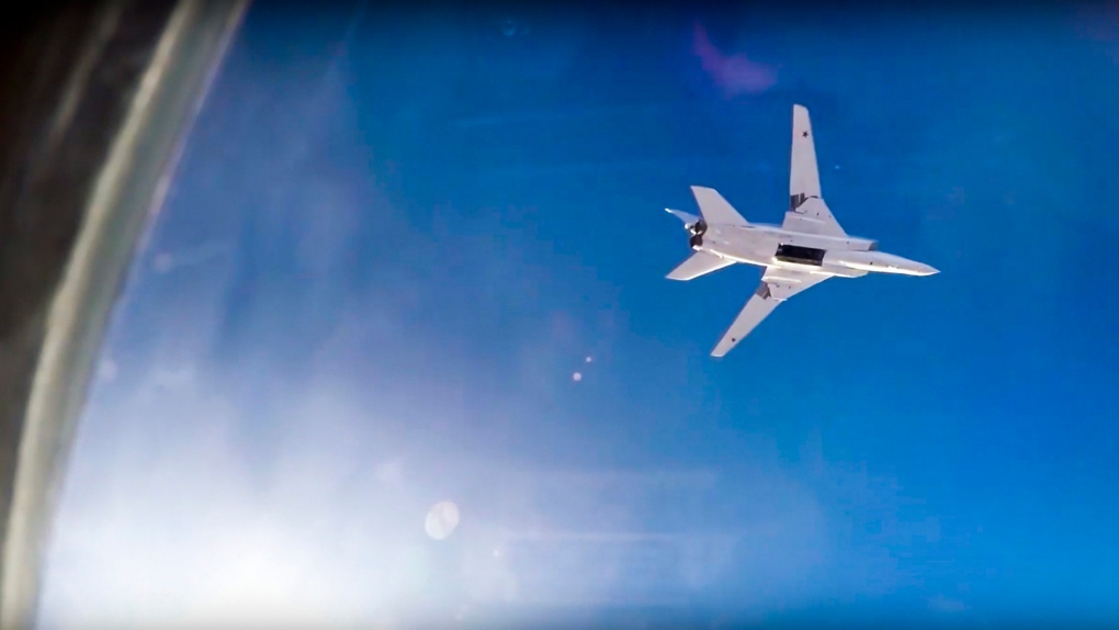 Russian warplane during an air strike on ISIS 