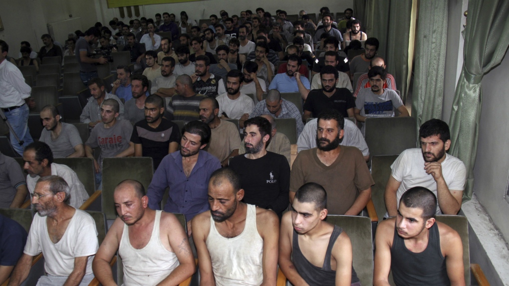 Syrian prisoners seen before their release