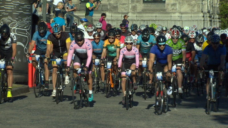Competitors in the Tour De Victoria race on August 21, 2016. (CTV News)