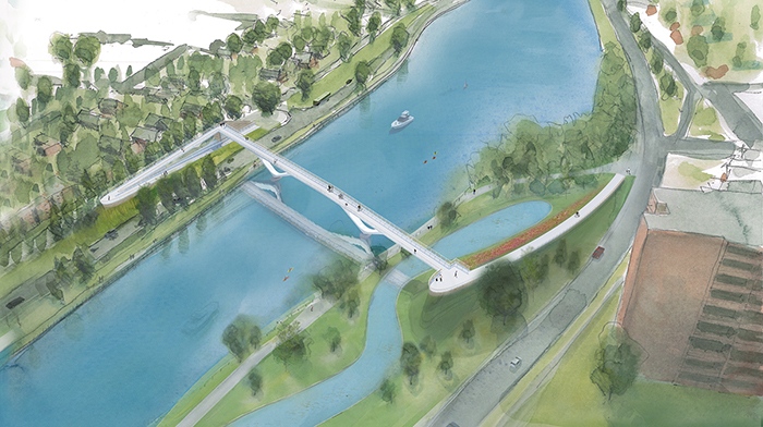 Planned footbridge over the canal