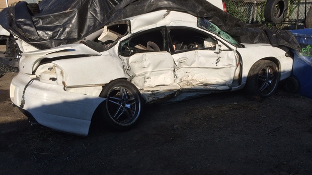 Passenger side of the car was the point of impact in the crash 