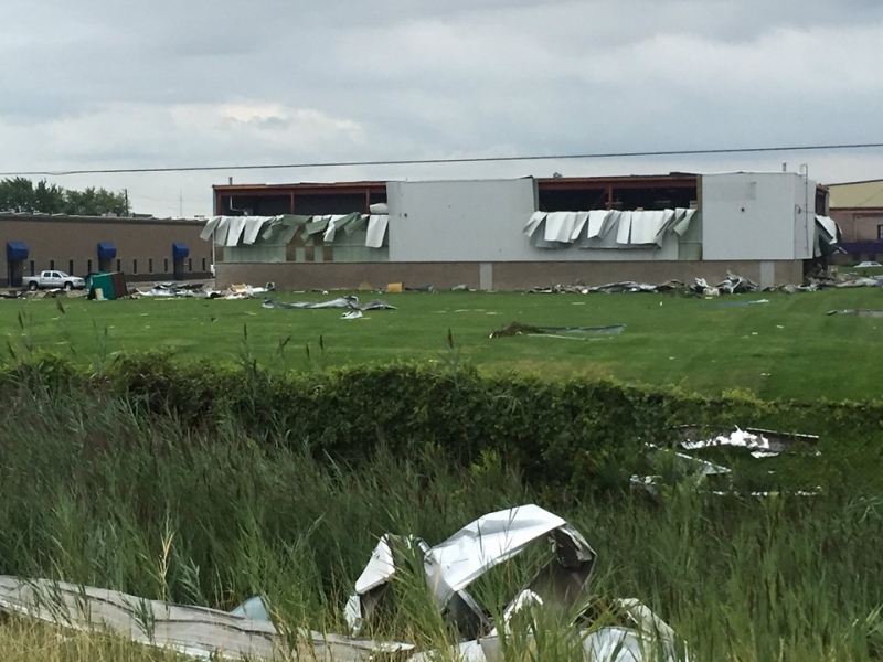 Damage was extensive in LaSalle and parts of Windsor following a reported tornado on Wednesday, August 24, 2016. (Courtesy Mark Robinson) 