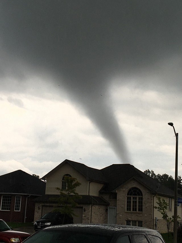 Photo courtesy of Geno Olivastri shows tornado over LaSalle and Windsor region on Wednesday, August 24, 2016. 