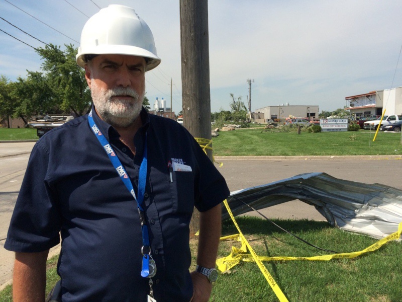 Jim Parker says they've been working almost around the clock since Wed night securing buildings in Windsor, Ont., on Friday, Aug. 26, 2016. (Michelle Maluske / CTV Windsor)