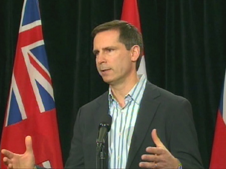 Ontario's Premer Dalton McGuinty told reporters in Niagara Falls on Friday, Feb. 6, 2009 that he couldn't rule out more job losses in the coming months.