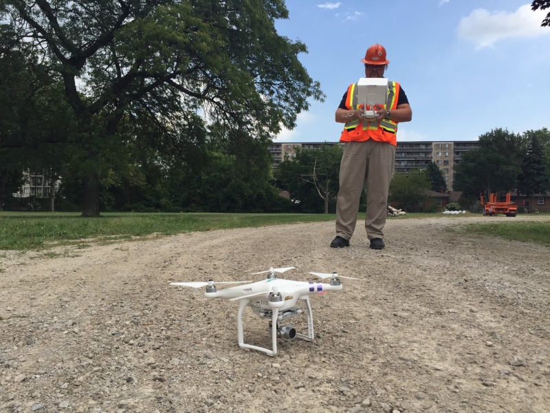 Enwin Utilities to use drones to assess and maintain electrical infrastructure in Windsor, Ont., on Wednesday, Sept. 7, 2016. (Sacha Long / CTV Windsor) 