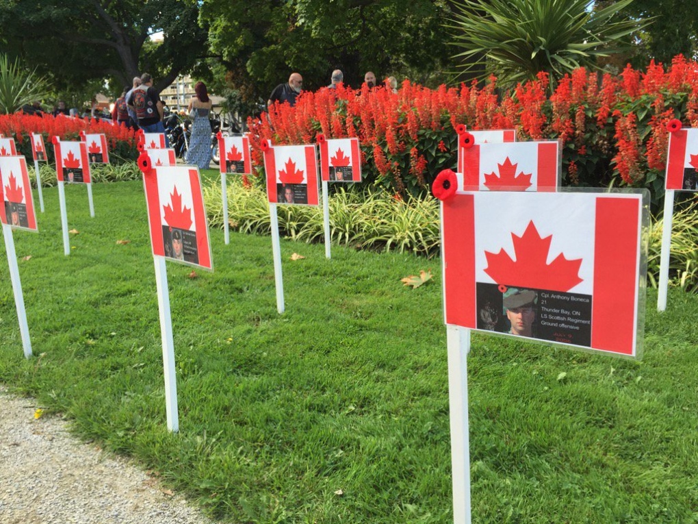 Memorial service in Reaume Park in Windsor.