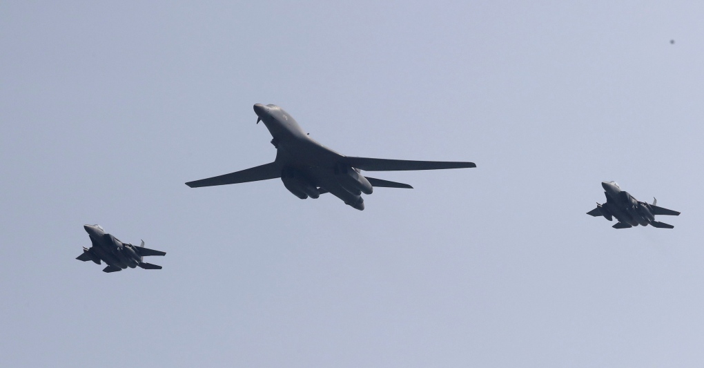 B-1 bomber flies over South Korea