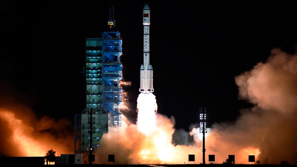 Long March 7 rocket carrying the Tiangong-2