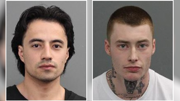 Arrest warrants are outstanding for Khalilulah Iriken (left), 26 years old of Ottawa and Alan MacDonald (right), 24 years old of Ottawa. MacDonald is very distinctive with full arm and neck tattoos and is believed to be in the Toronto area. 
