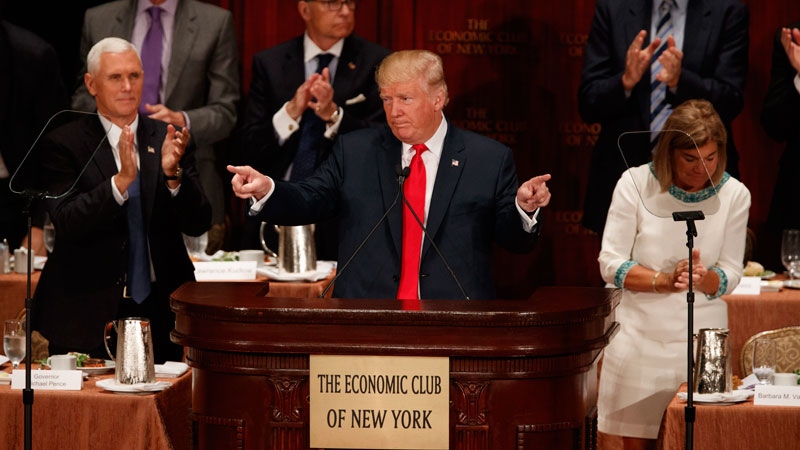 Donald Trump speaks to Economic Club of New York