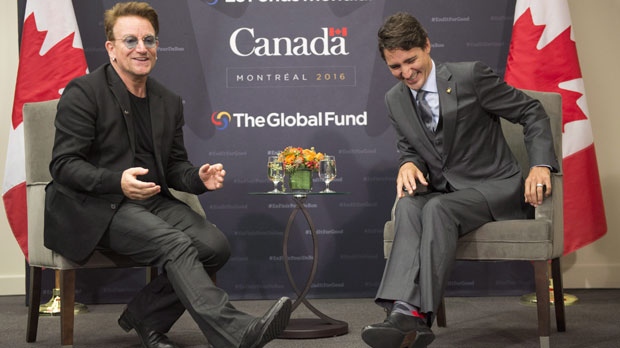 Bono and Justin Trudeau