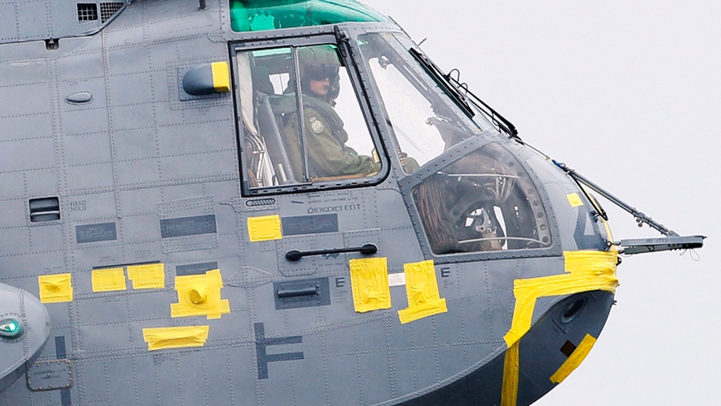Prince William at the controls of a helicopter