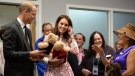  The Duke and Duchess of Cambridge receive teddy bears from five-year-old Hailey Cain during a tour of Sheway, a centre that provides support for native women, in Vancouver, B.C., Sunday, Sept. 25, 2016. THE CANADIAN PRESS/Jonathan Hayward 
