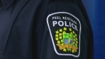 A Peel Regional Police badge is seen here in this undated photo.