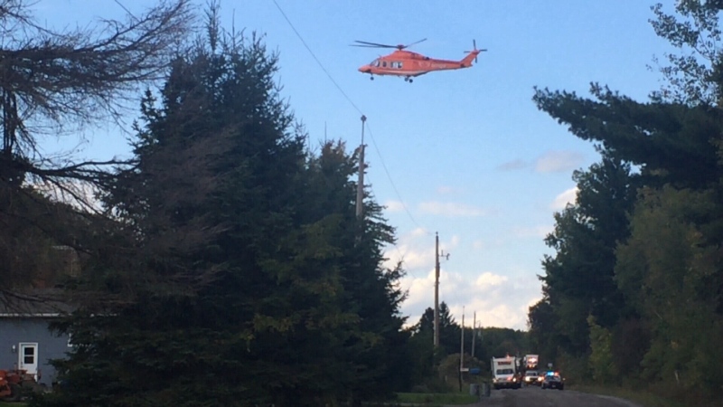 An Ornge Air Ambulance transports a patient to hospital from Clarence Creek, On. Sep. 27, 2016