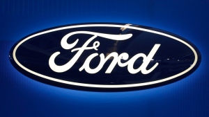 Ford logo on display at the Pittsburgh International Auto Show in Pittsburgh, on Feb. 11, 2016. (Gene J. Puskar / AP)